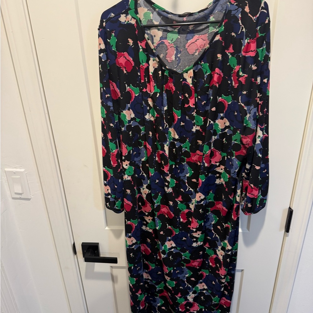 PreLoved Talbots Multicolor Floral Long Sleeve Dress with matching belt